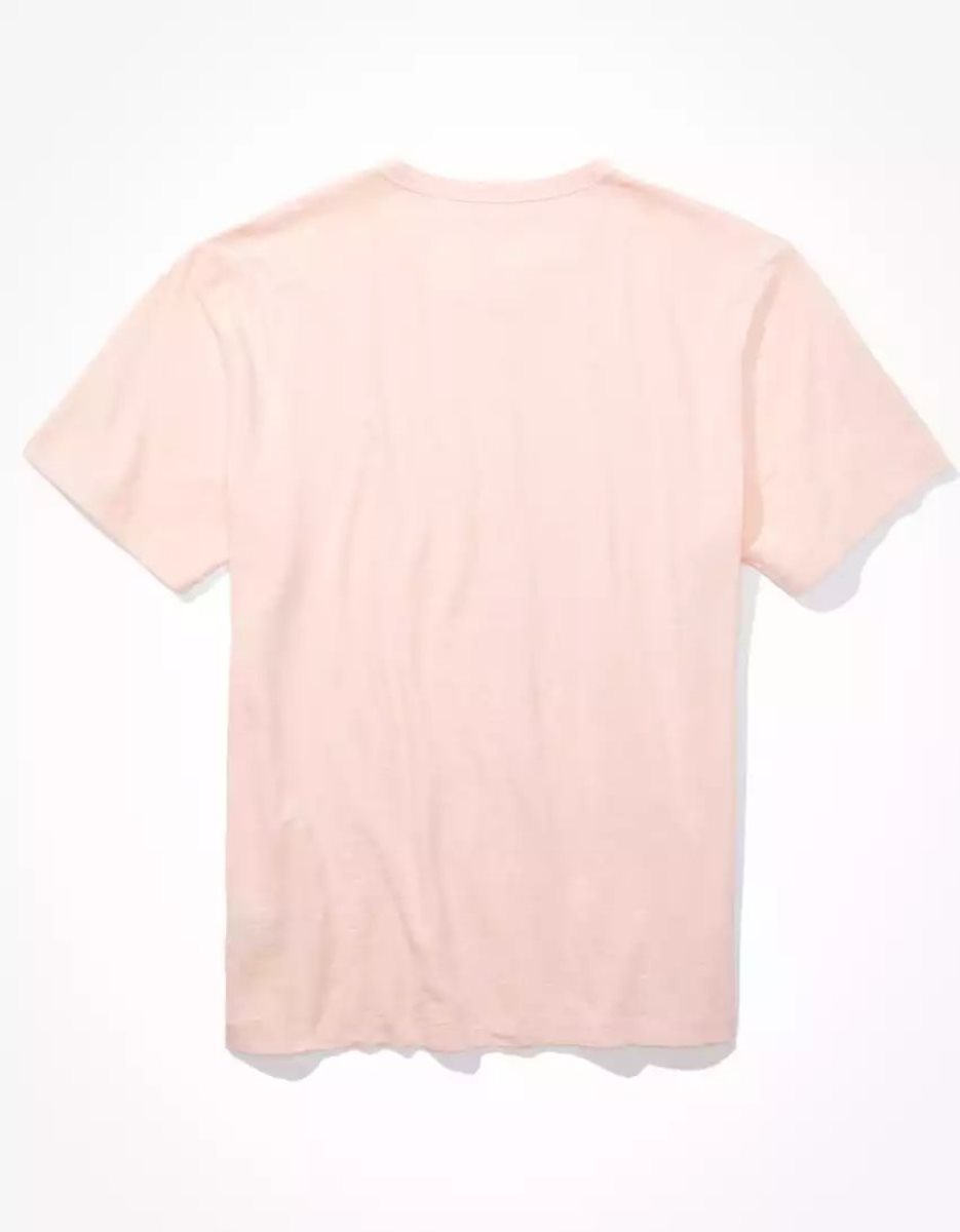 T Shirts American Eagle AE Super Soft Slub Henley Rose Homme | IZY-25206916